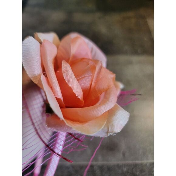 Pink flower floral youth headband accessory - Picture 4 of 6